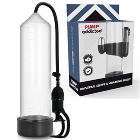PUMP ADDICTED BOMBA ERECCIÓN RX5 TRANSPARENTE CON VIBRADOR
