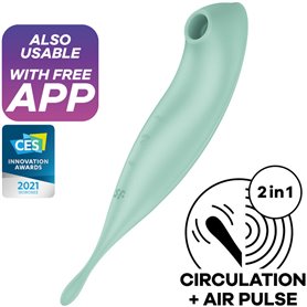 SATISFYER TWIRLING PRO+ AIR PULSE STIMULATOR & VIBRATOR - VERT