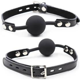 OHMAMA FETISH BALL GAG EN SILICONE AVEC CEINTURE EN CUIR